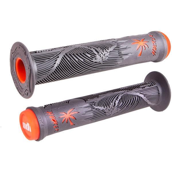 ODI Hucker BMX Grips w/ Flange 160mm - Graphite / Orange