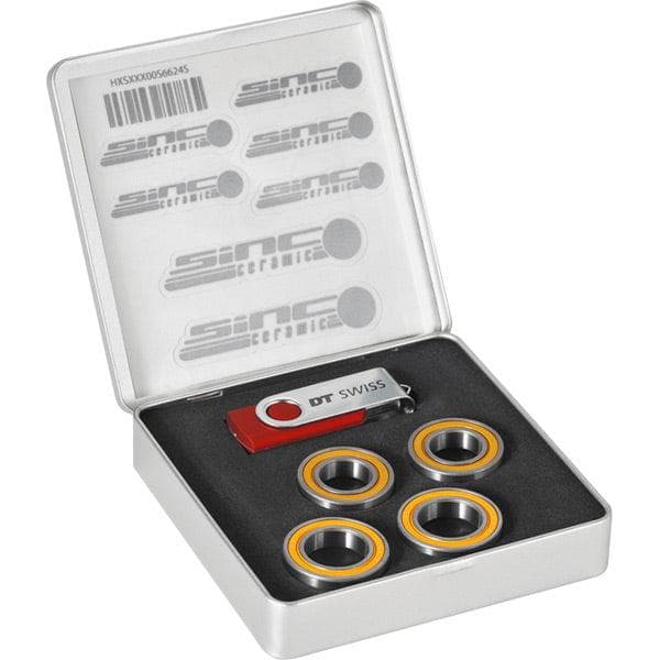 DT Swiss Set of 4 SINC ceramic bearings for RC rim brake wheels and 240 non-disc hubs.