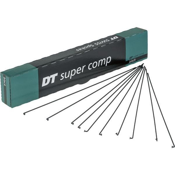 DT Swiss Super Comp black spokes 14 / 16 / 15 g = 2 / 1.7 / 1.8 mm box 72; 300 mm