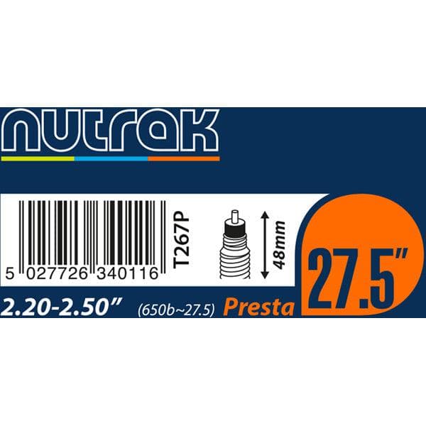 Nutrak 26 x 4.0 - 4.3 inch Presta inner tube 1.3 mm butyl