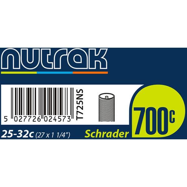 Nutrak 700 x 25 - 32C (27 x 1-1/4 inch) Schrader inner tube