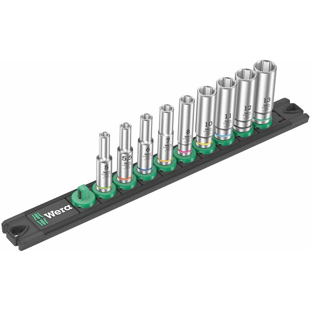 Wera Tools Magnetic Socket Rail A Deep 8790 1/4 9pc