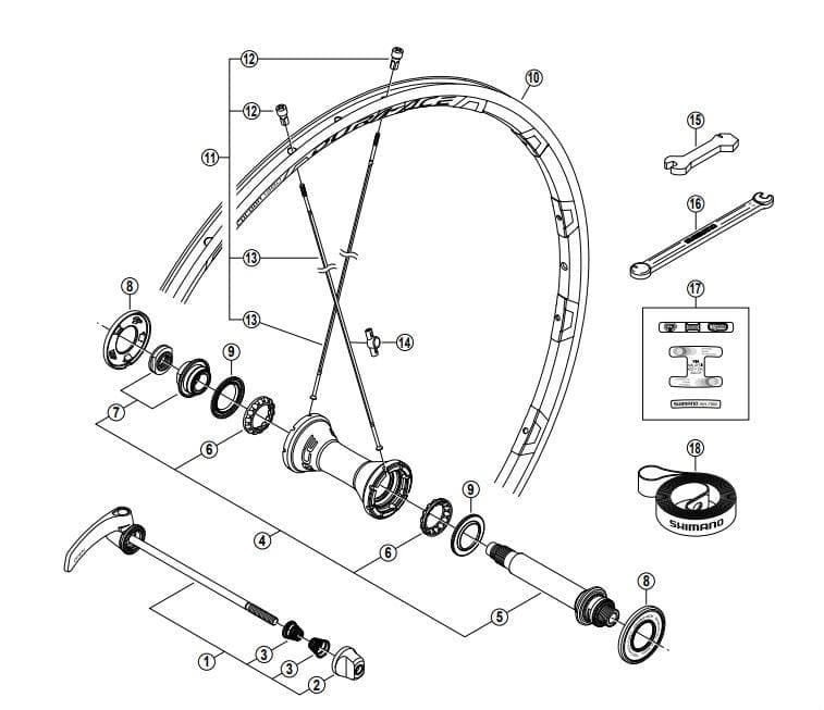 Shimano WH-7850 C24 CL spoke 283 mm