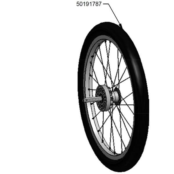 Thule 18 inch wheel assembly with tyre for Chinook 1 or 2