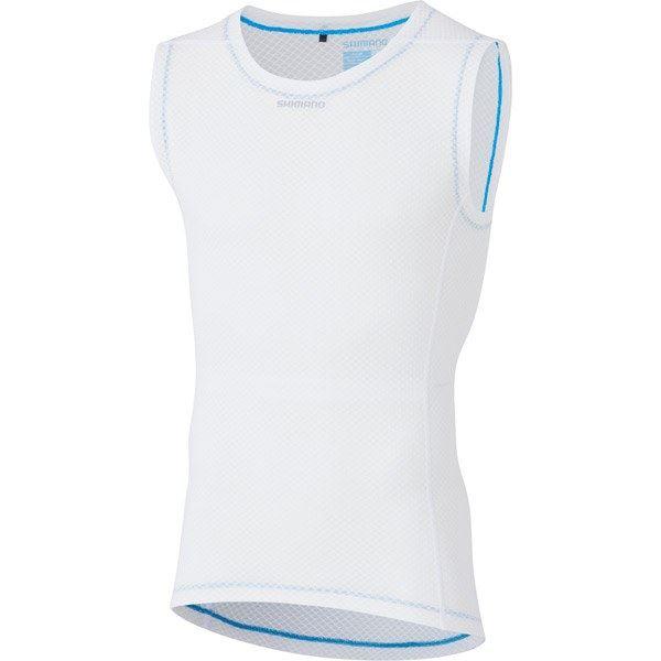 Shimano Clothing Men's Sleeveless Mesh Baselayer, White, Size M