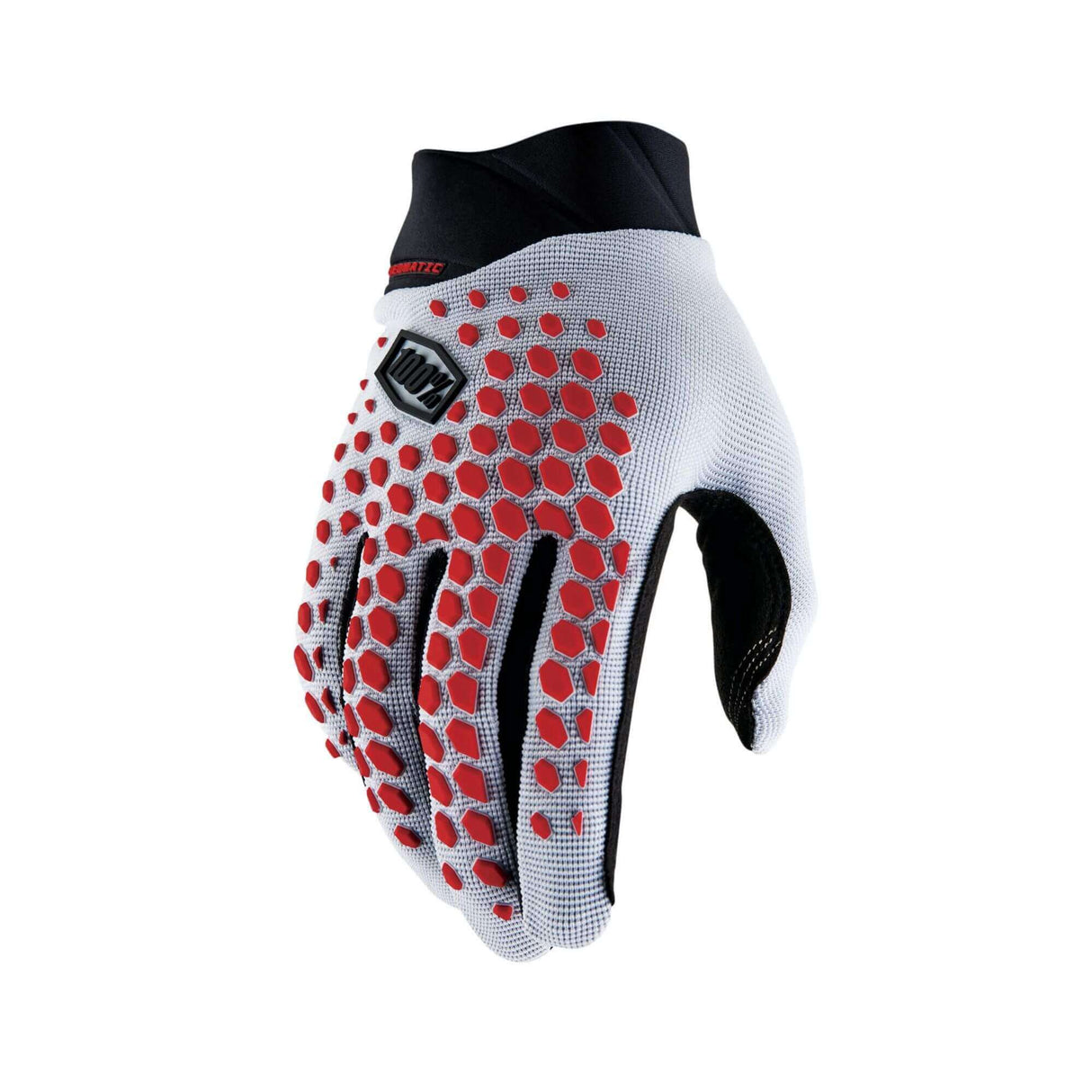 100% Geomatic Gloves Grey / Racer Red S