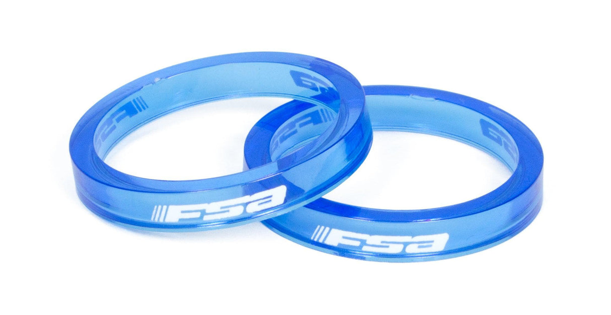 FSA Polycarbonate Headset Spacer (1.1/8, 5mm, Blue, ×10)