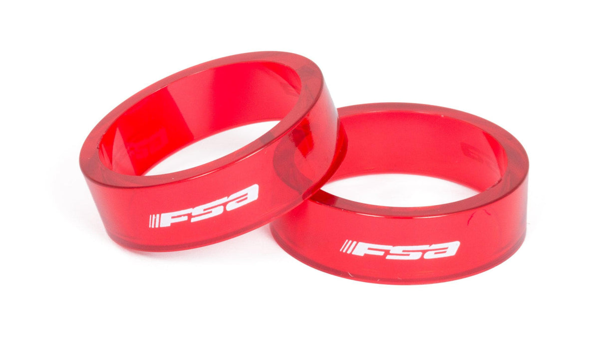 FSA Polycarbonate Headset Spacer (1.1/8, 10mm, Red, ×10)