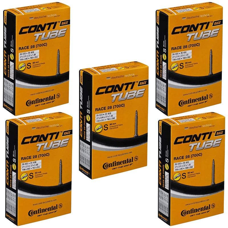 5x Continental Race 28 700 x 20-25c Bike Inner Tubes with 60mm Presta Valve - 018179