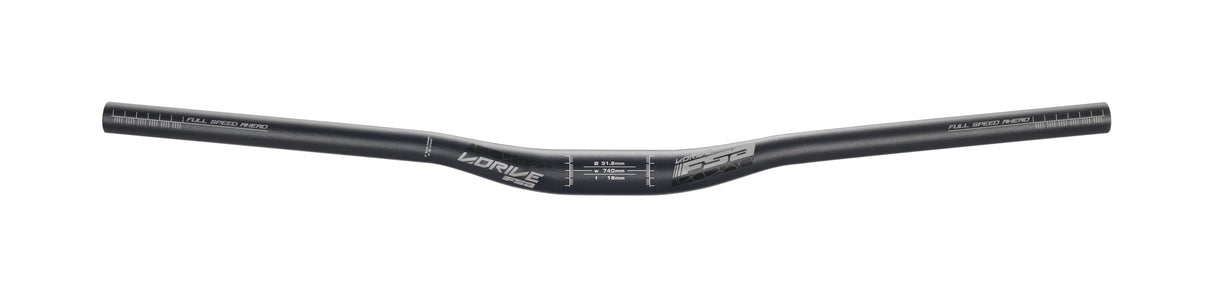 FSA V-Drive Riser Bar (Black, 15 × 740mm, V19)