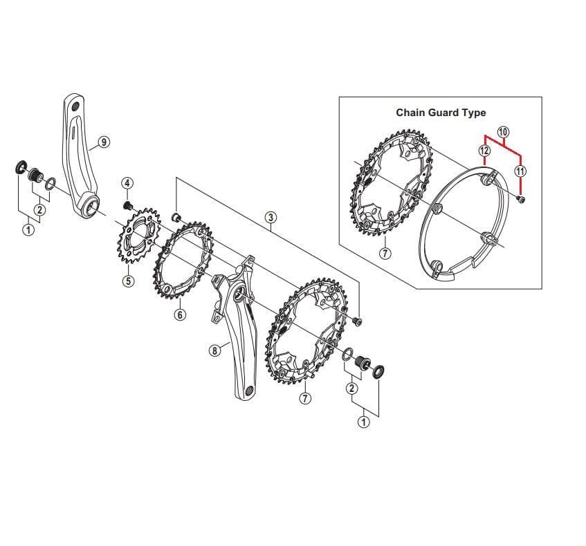 Shimano Spares FC-M430-8 Chain Guard And Fixing Screws -Y1M098250