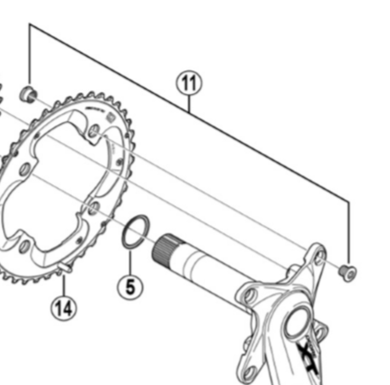 Shimano Spares FC-M785 double gear fixing bolts and nuts; M8 x 7 mm