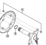 Shimano Spares FC-M785 double gear fixing bolts and nuts; M8 x 7 mm