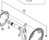 Shimano Spares FC-M590 double gear fixing bolts and nuts; M8 x 8.5 mm