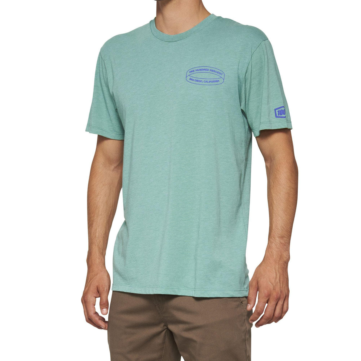 100% INFINITEE Short Sleeve T-Shirt Ocean Blue M