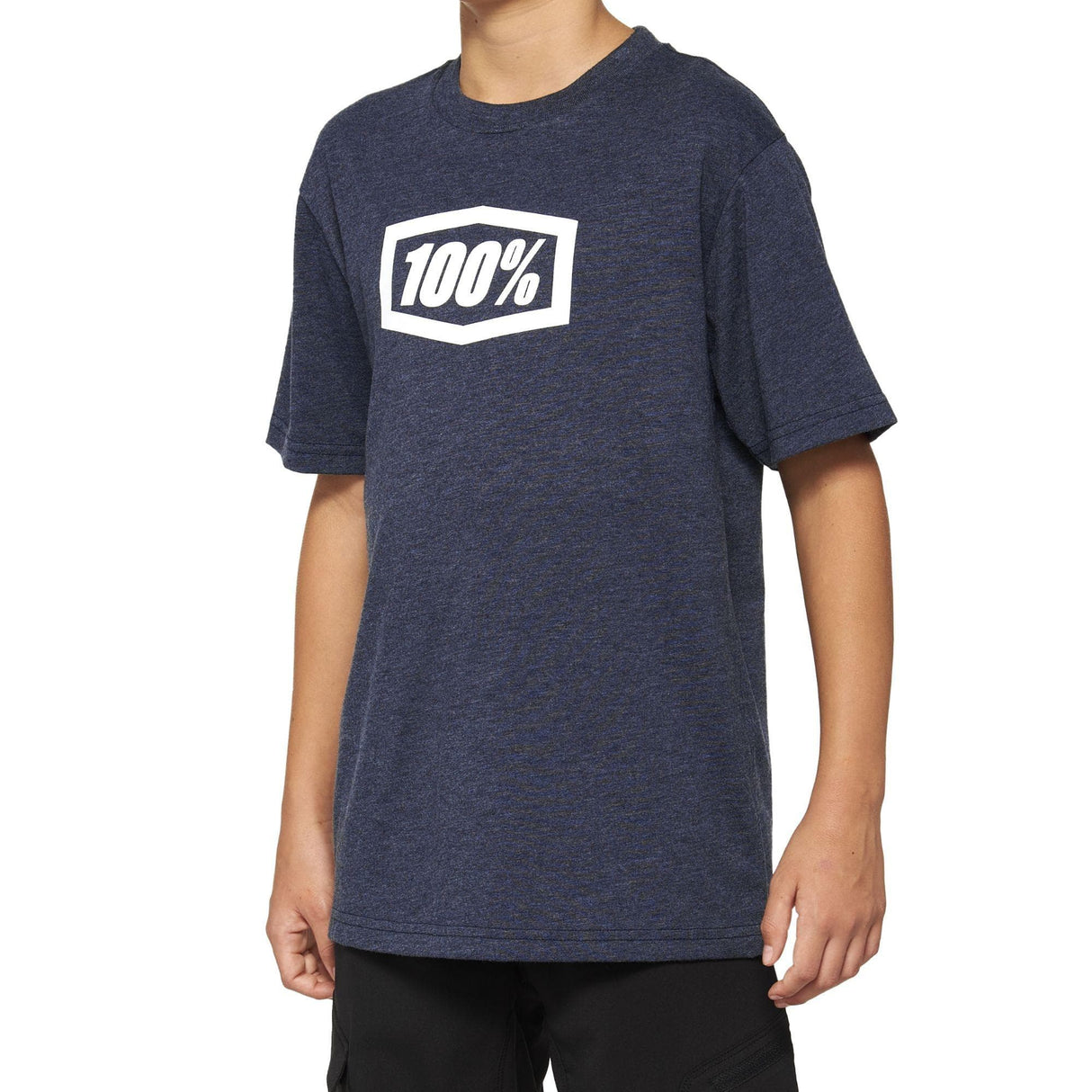 100% ICON Short Sleeve Youth T-Shirt Navy Heather XL