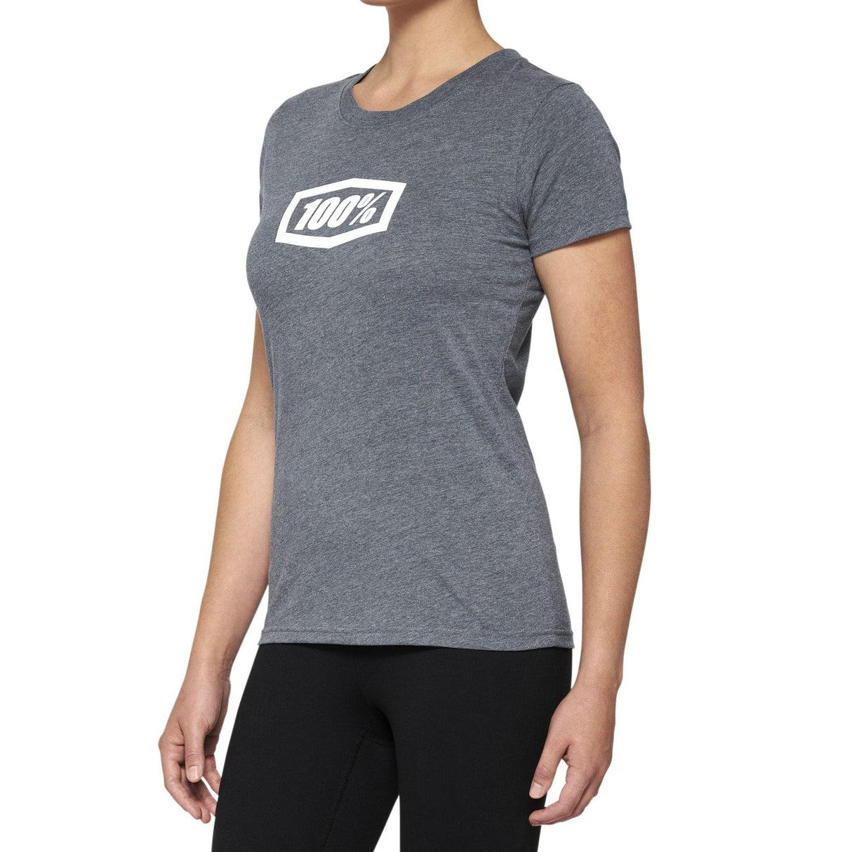 100% ICON Short Sleeve Women's T-Shirt Heather Grey L