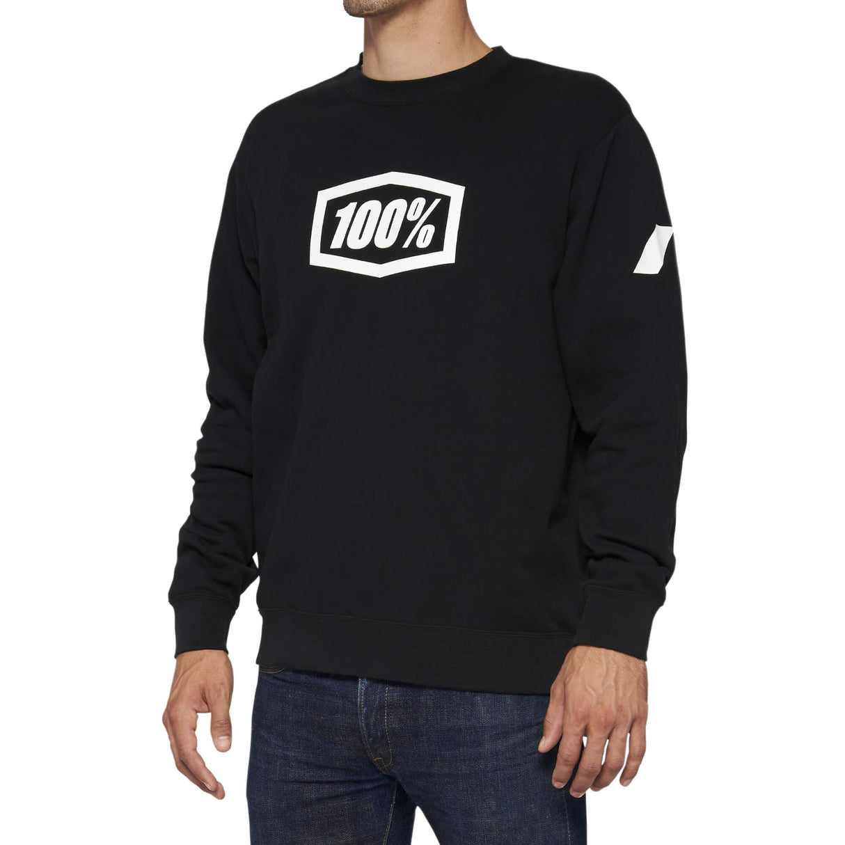 100% ICON Pullover Crewneck Fleece Black S