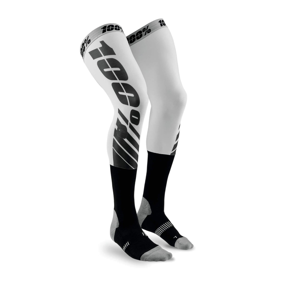 100% REV MX Knee Brace Socks Flash Grey S/M