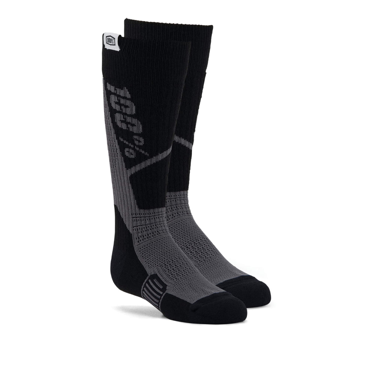 100% TORQUE Youth Thick Comfort MX Socks Black L/XL