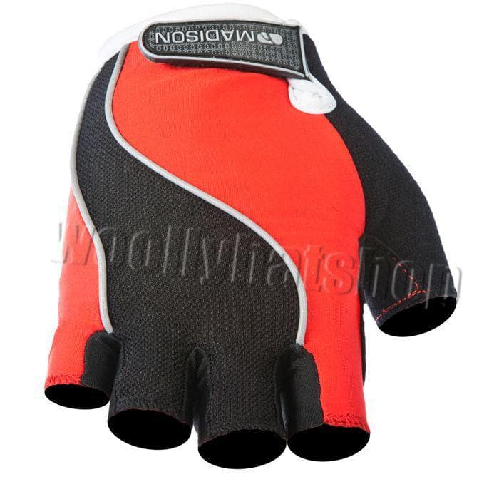 Madison Rouleur Mens Mitts Red / White MEDIUM