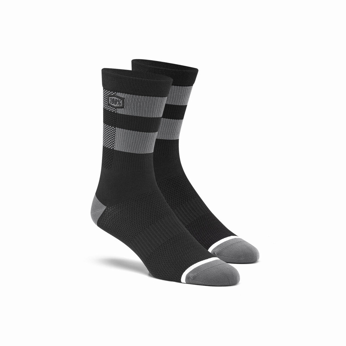 100% Flow Performance Socks Black / Grey L / XL