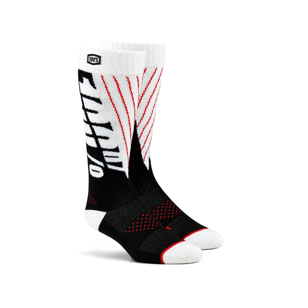 100% Torque Comfort Moto Socks Black / White L/XL