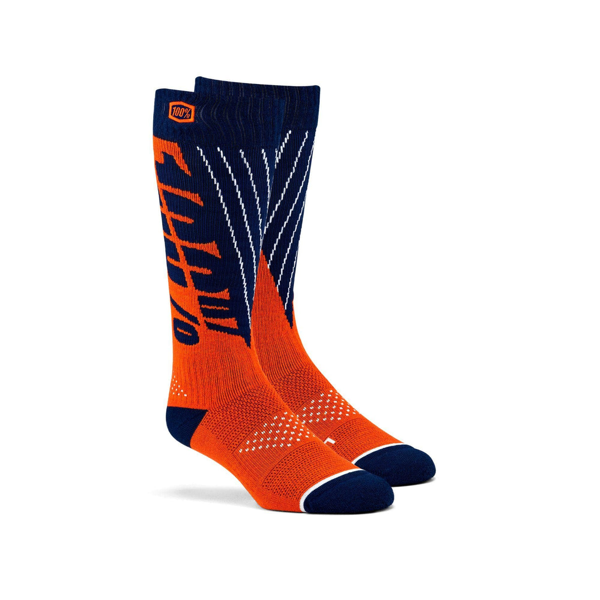 100% Torque Comfort Moto Socks Navy / Orange L/XL