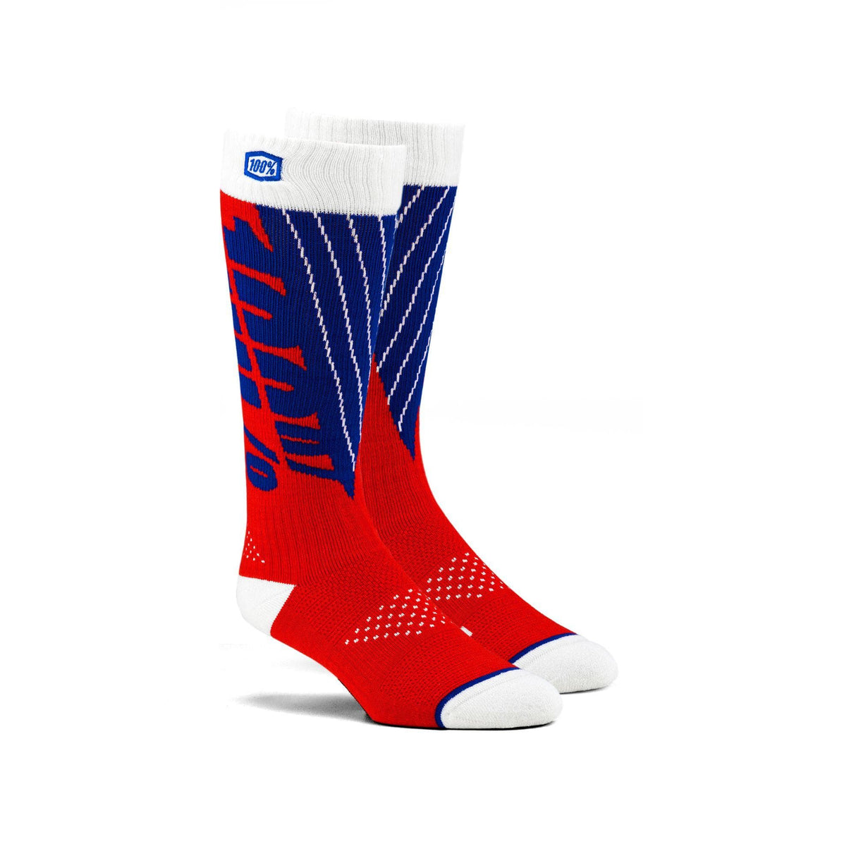 100% Torque Comfort Moto Socks Red / Blue S/M