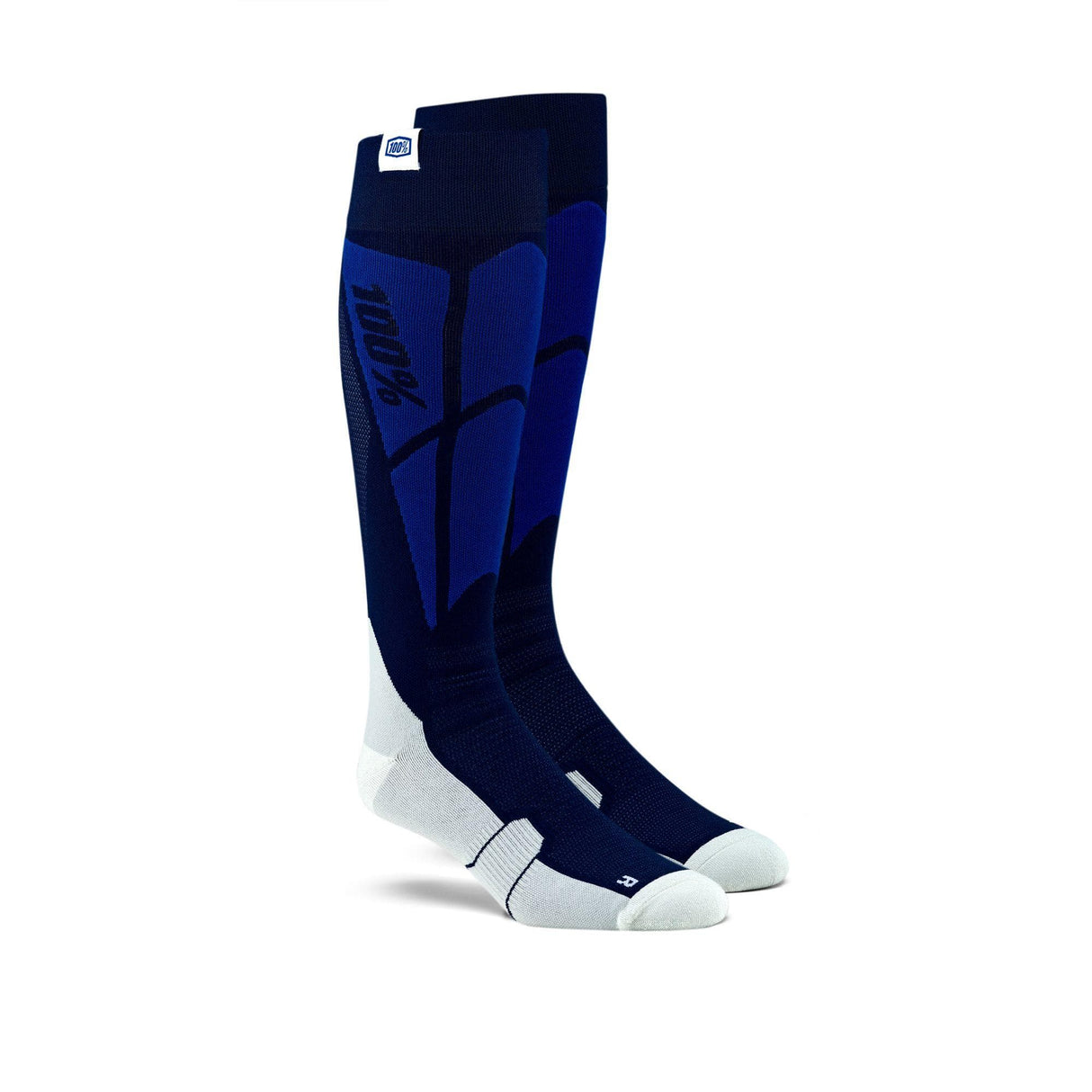 100% Hi Side Performance Moto Socks Navy / Grey S/M