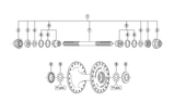 Shimano Spares HB-7600 complete axle assembly - 142 mm