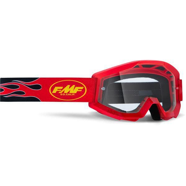 FMF Goggles POWERCORE YOUTH Goggle Flame Red Clear Lens