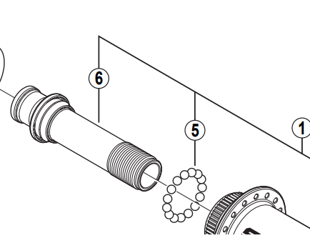 Shimano HB-M668 hub axle, 98 mm