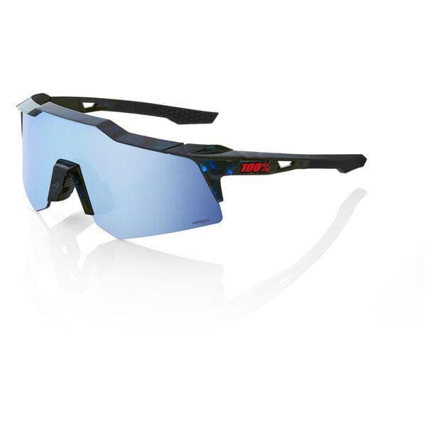 100% Speedcraft XS - Black Holographic - HiPER Blue Multilayer Mirror Lens