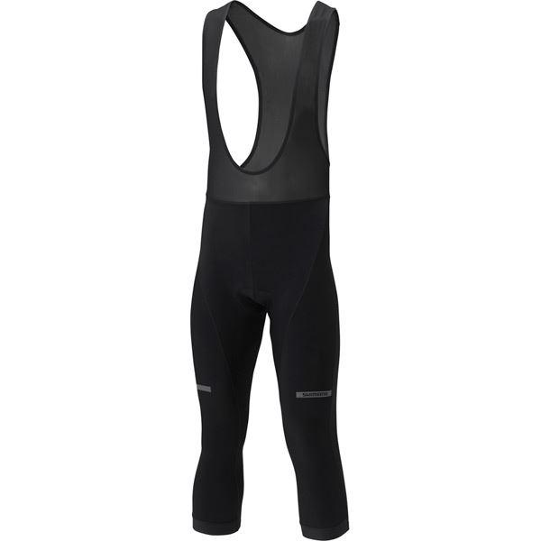 Shimano Clothing Men's 3/4 Winter Bib Tights, Black, Size XXL