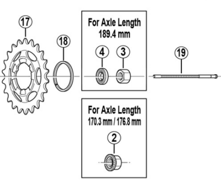 Shimano Nexus Nexus push rod for SG-3R40 Inter-3 hub