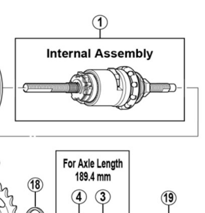 Shimano Nexus SG-3R40 Nexus internal assembly; 176 mm