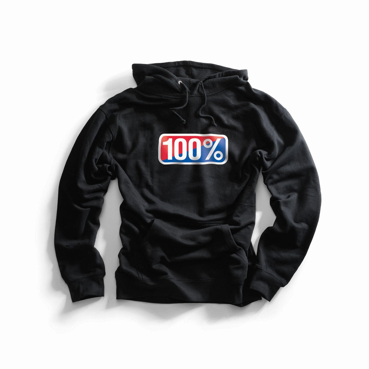 100% Classic Hooded Pullover Sweatshirt Black M