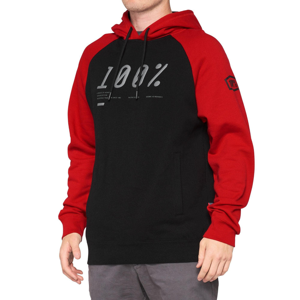 100% BARRAGE Hooded Pullover Sweatshirt Chili Pepper / Black L