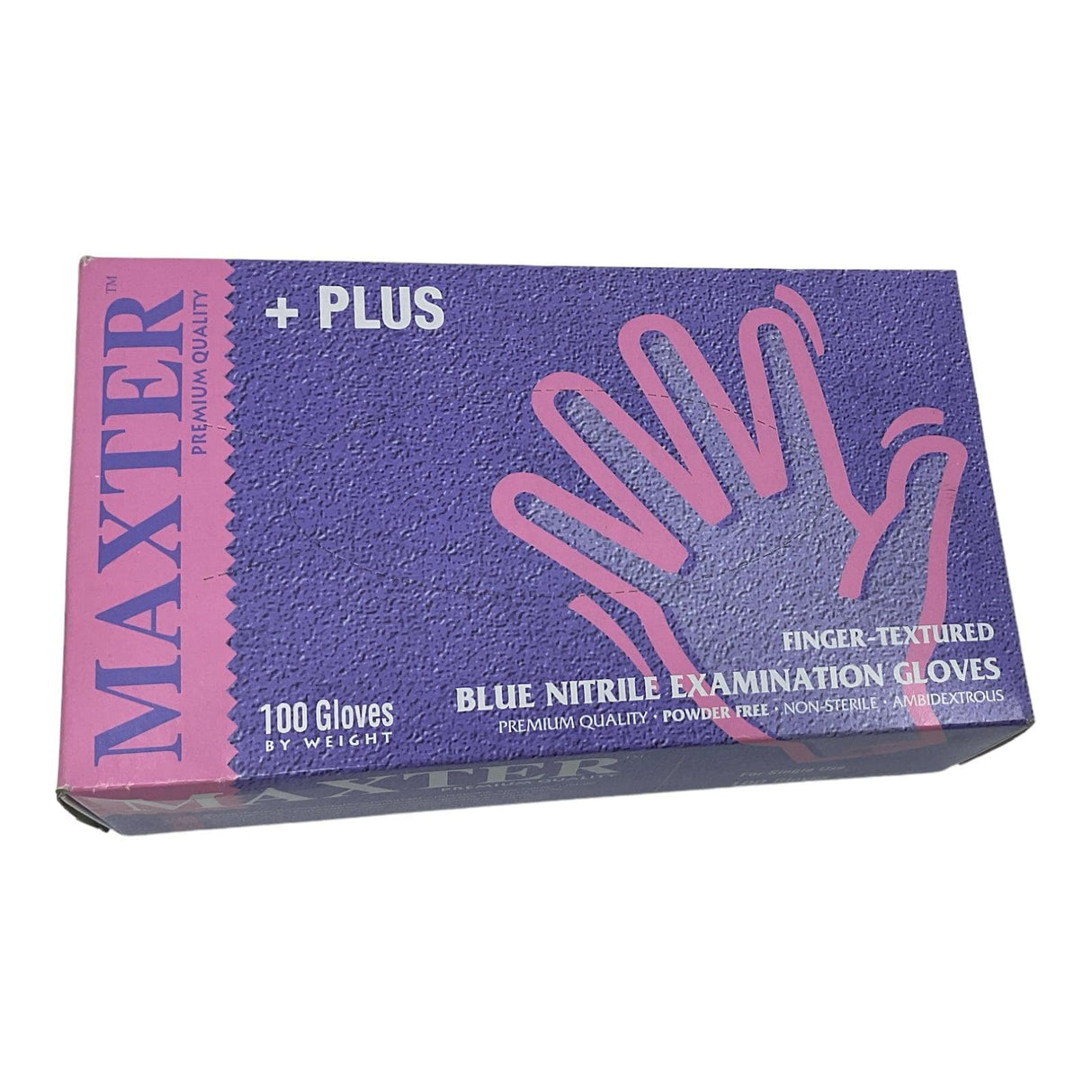 Maxter Premium Quality Blue Nitrile Examination Gloves - Large