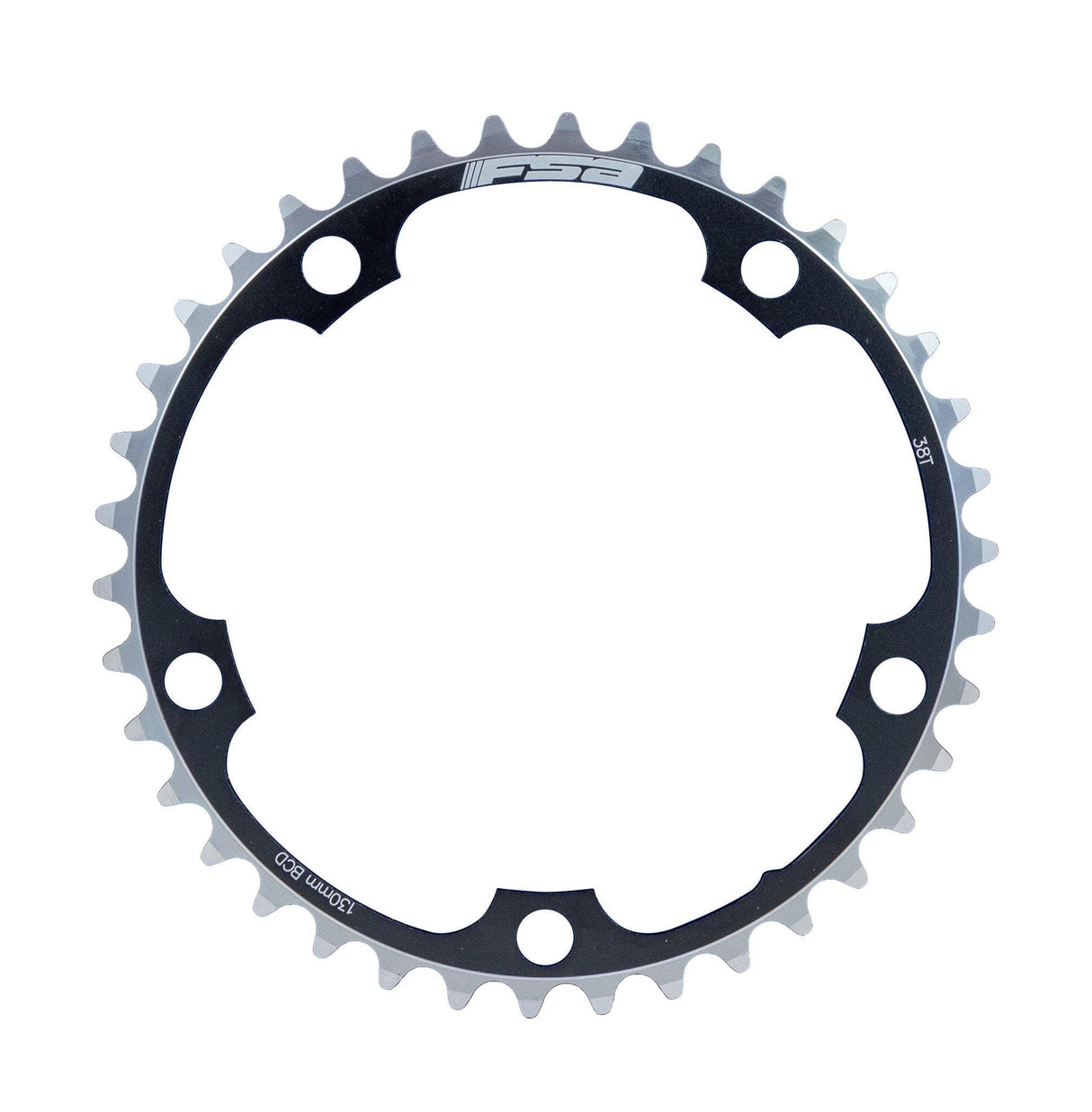 FSA Pro Road Chainring (2x10, 130x38T, Black, 5h)