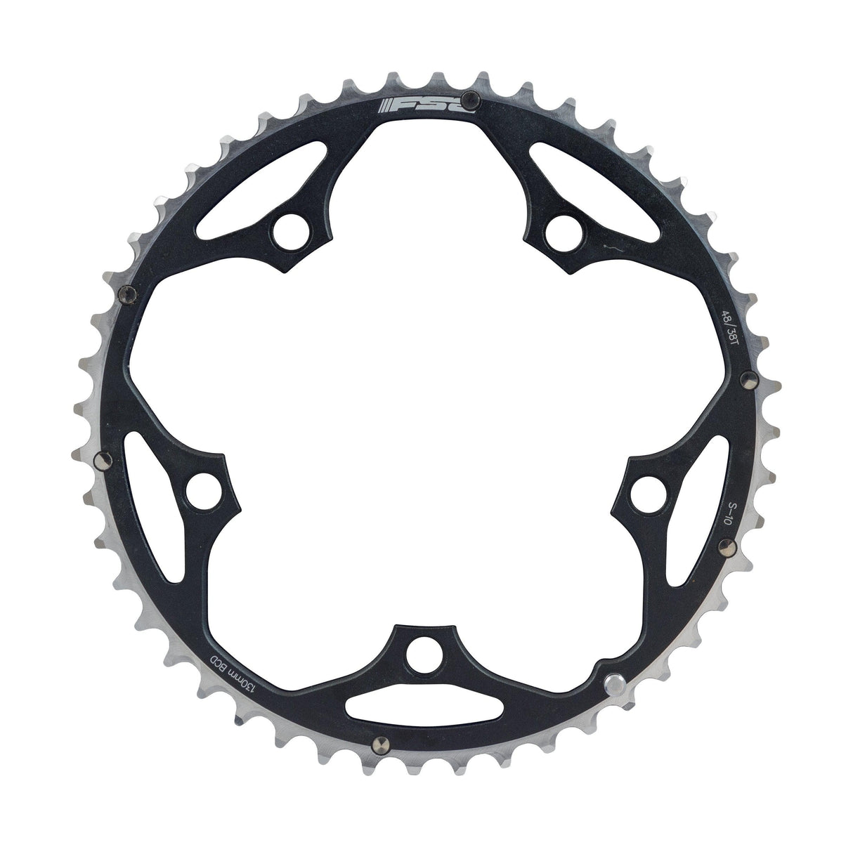 FSA Pro Road Chainring (2x10, 130x48T, Black, 5h)