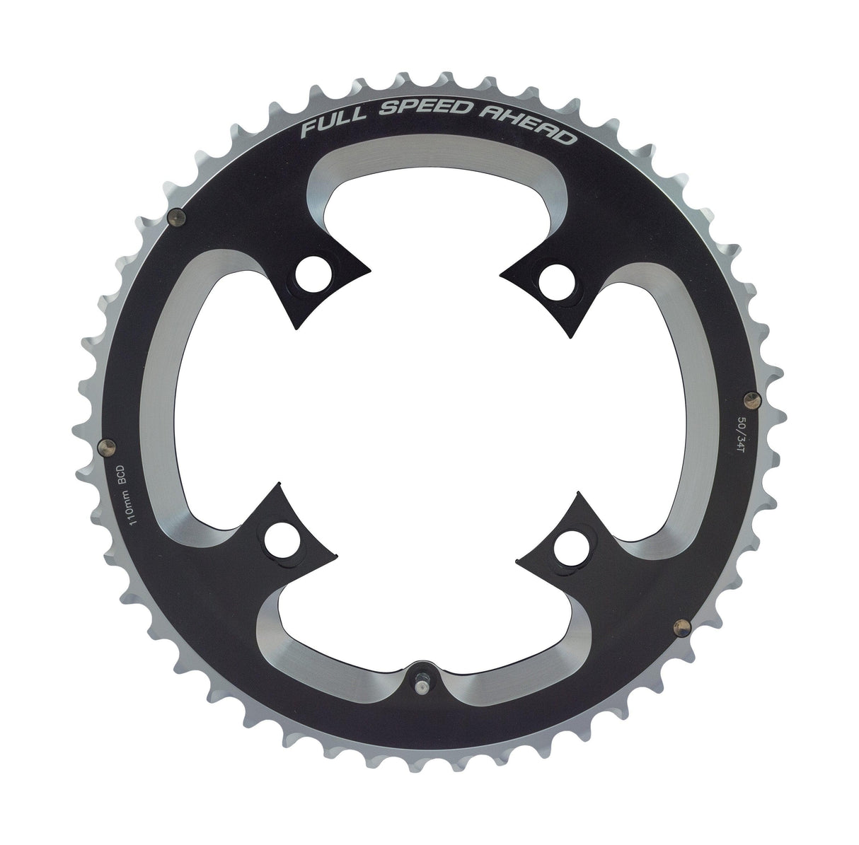 FSA Powerbox Alloy Road Chainring (2x11, 110x50T, Black, 4h)