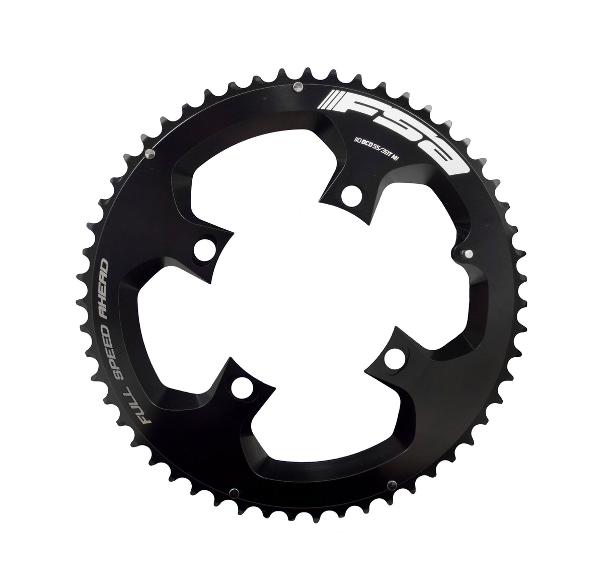 FSA Powerbox Alloy Road Chainring (2x11, 110x46T, Black, 4h)