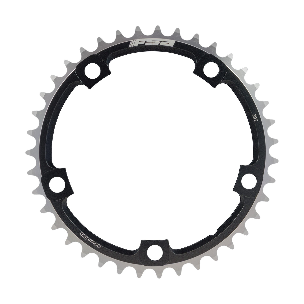 FSA Pro Road Chainring (2x11, 130x39T, Black Polished, 5h)