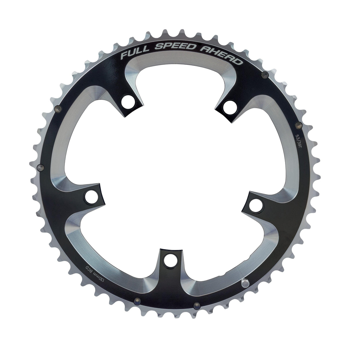 FSA Super Road Chainring (2x11, 130x53T, Black, 5h, 12mm Pin)