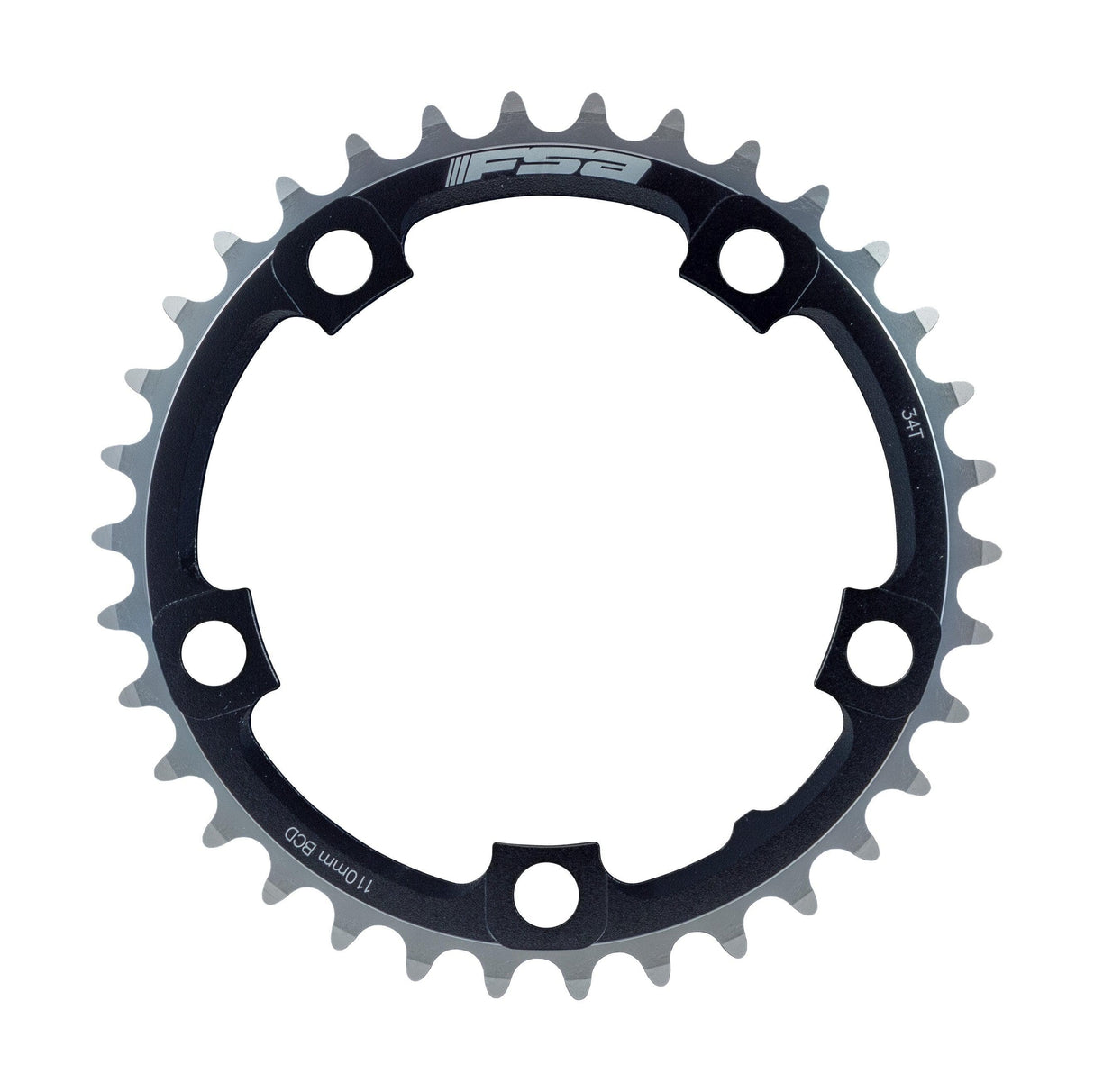 FSA Pro Road Chainring (2x11, 110x34T, Black, 5h)