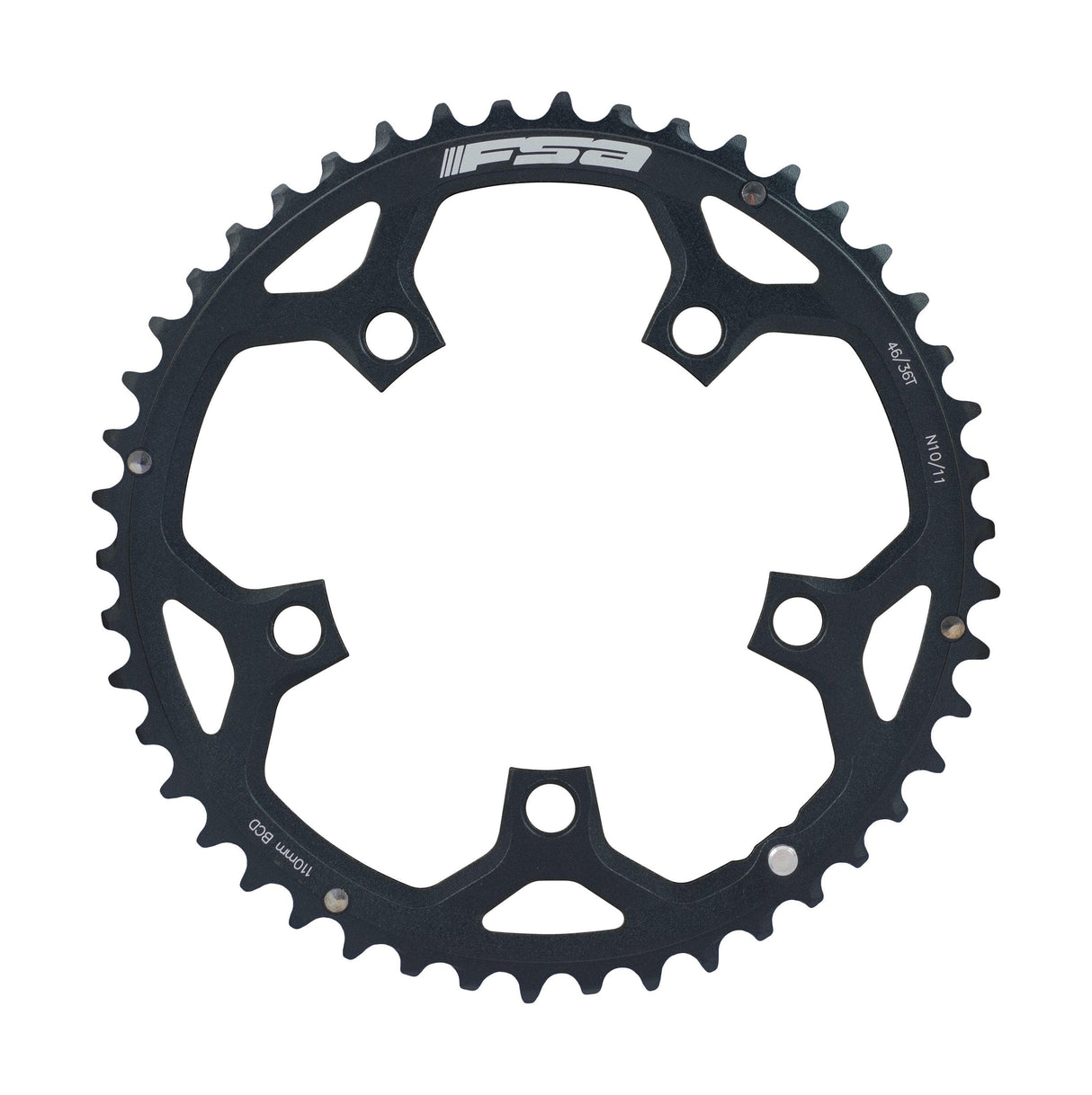 FSA Pro Road Chainring (2x11, 110x46T, Black, 5h)