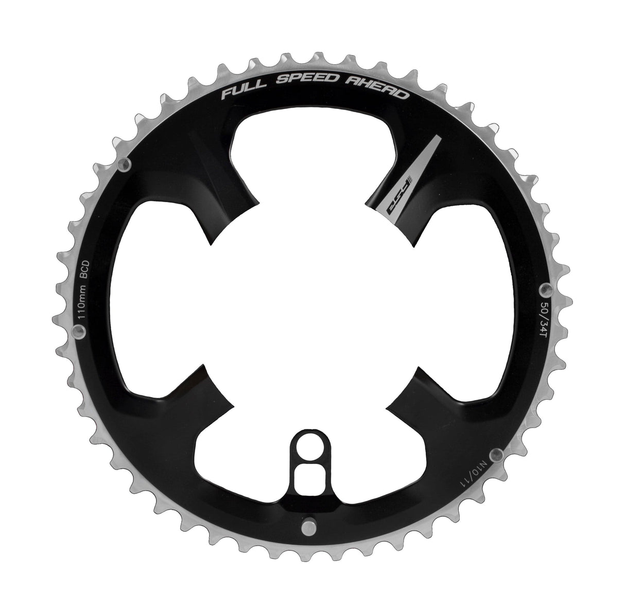 FSA K-Force ABS Road Chainring (2x11, 110x50T, Black, GD, 5h)