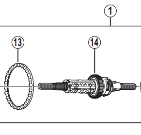 Shimano SG-S700 axle unit, 187 mm